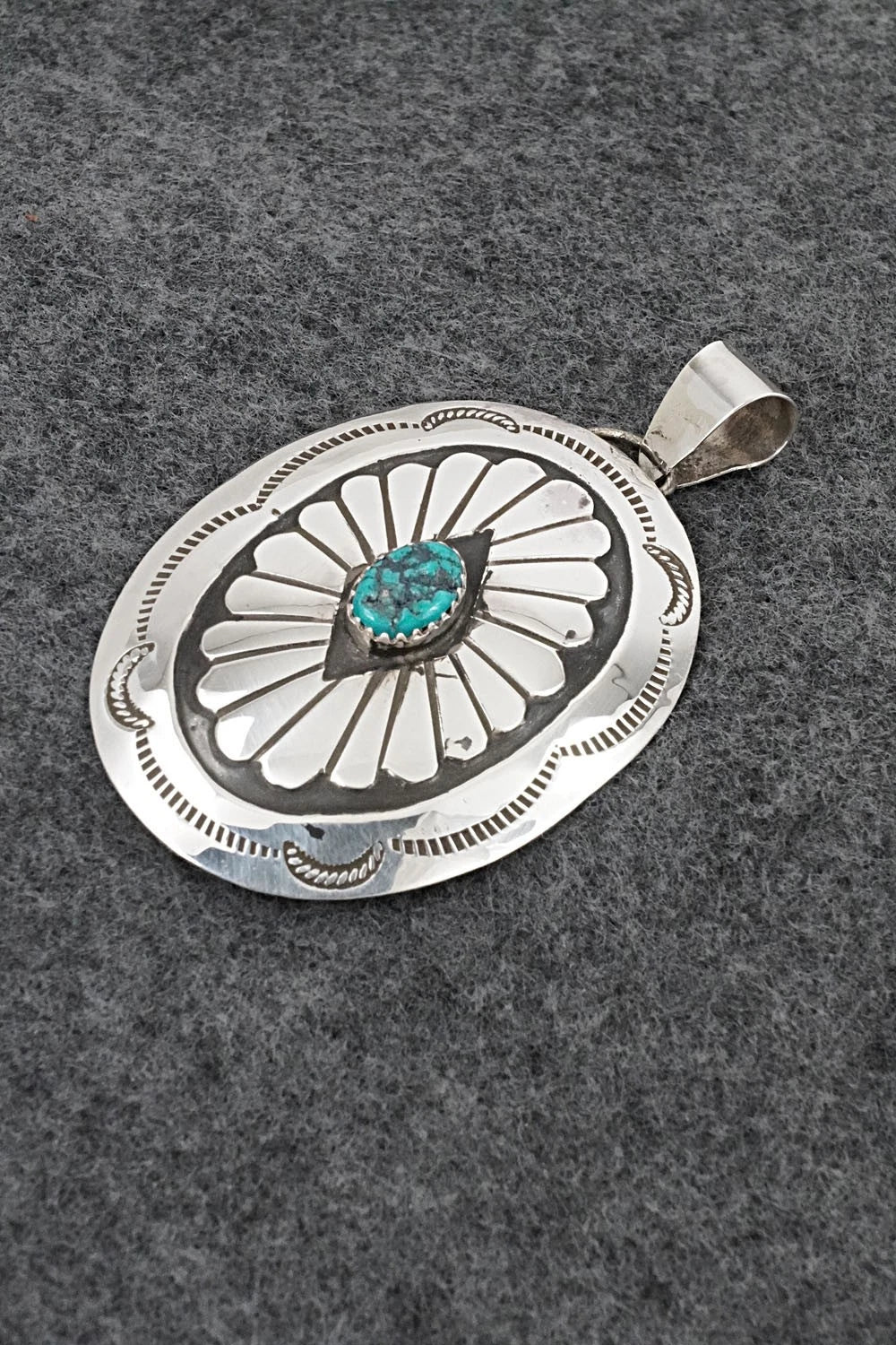 Turquoise & Sterling Silver Pendant - Joann Silver