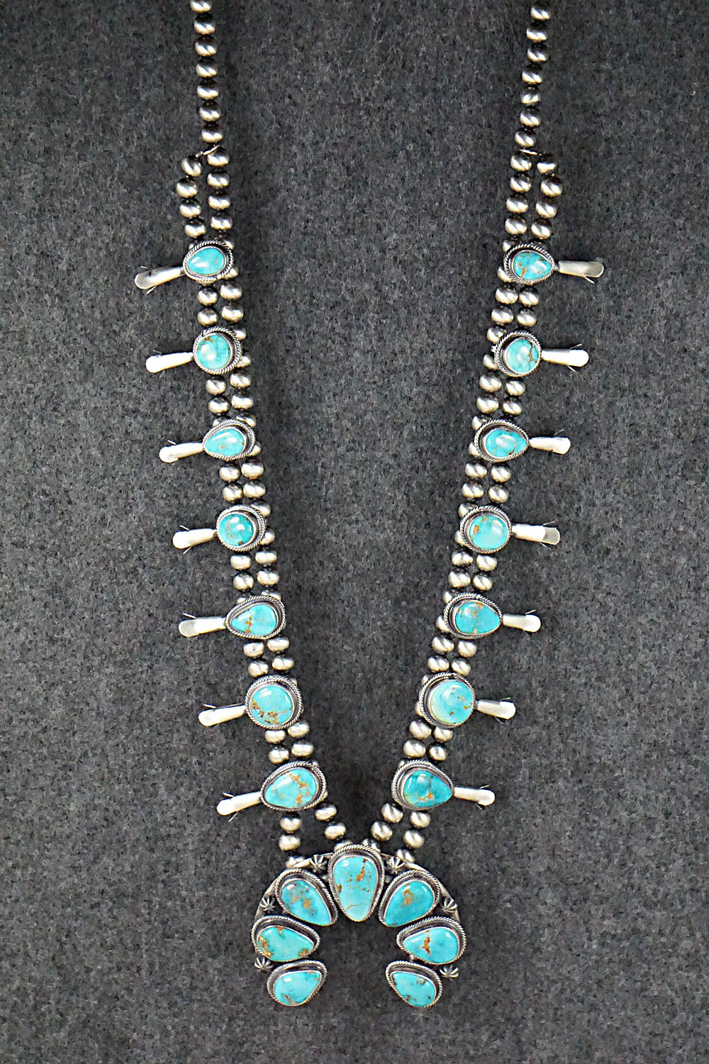 Turquoise & Sterling Silver Squash Blossom Set - Thomas Francisco