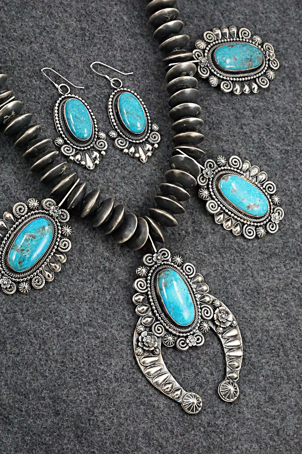 Vintage Navajo Squash Blossom Necklace - Four Winds Gallery
