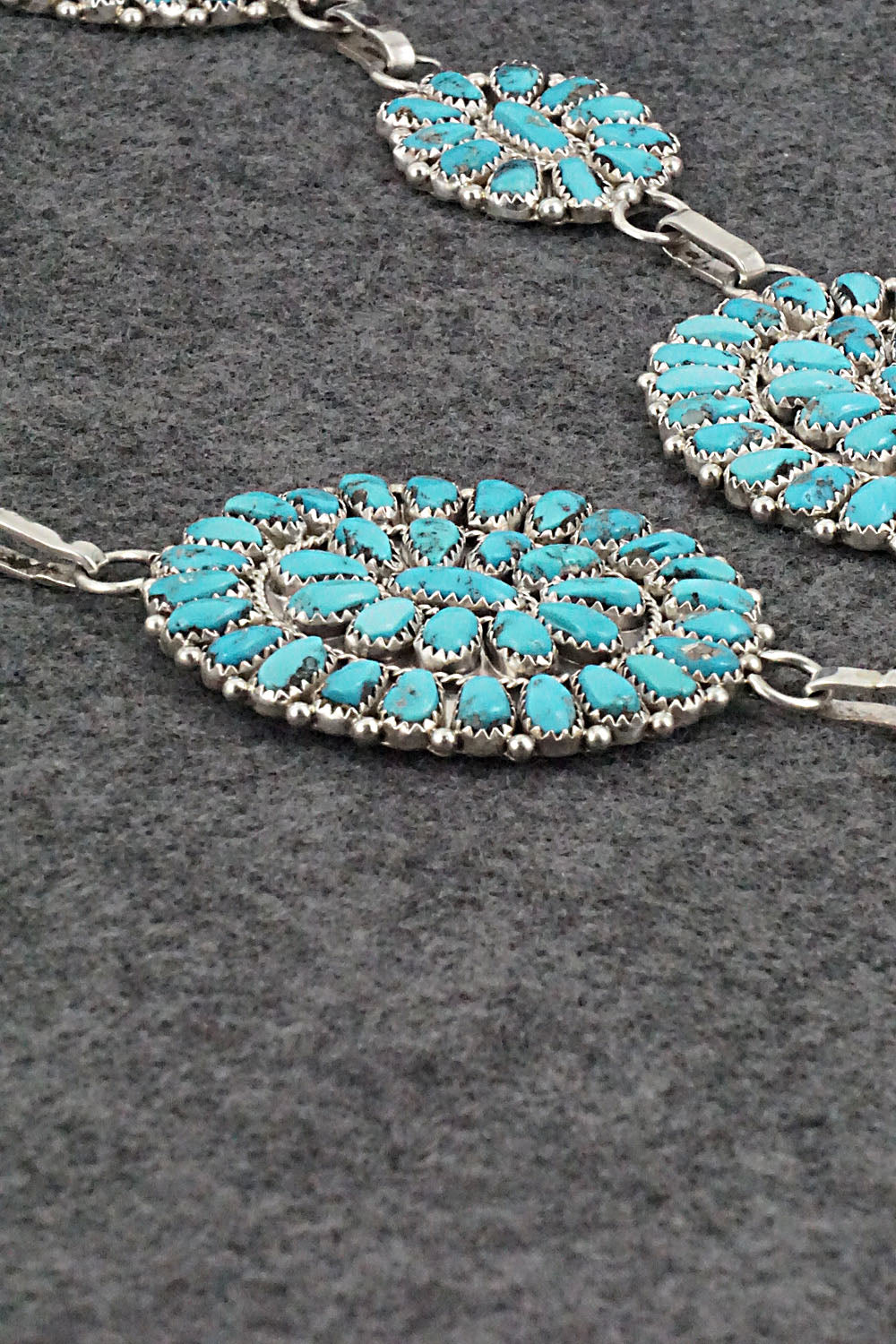 Turquoise & Sterling Silver Necklace and Earrings - Justina Wilson