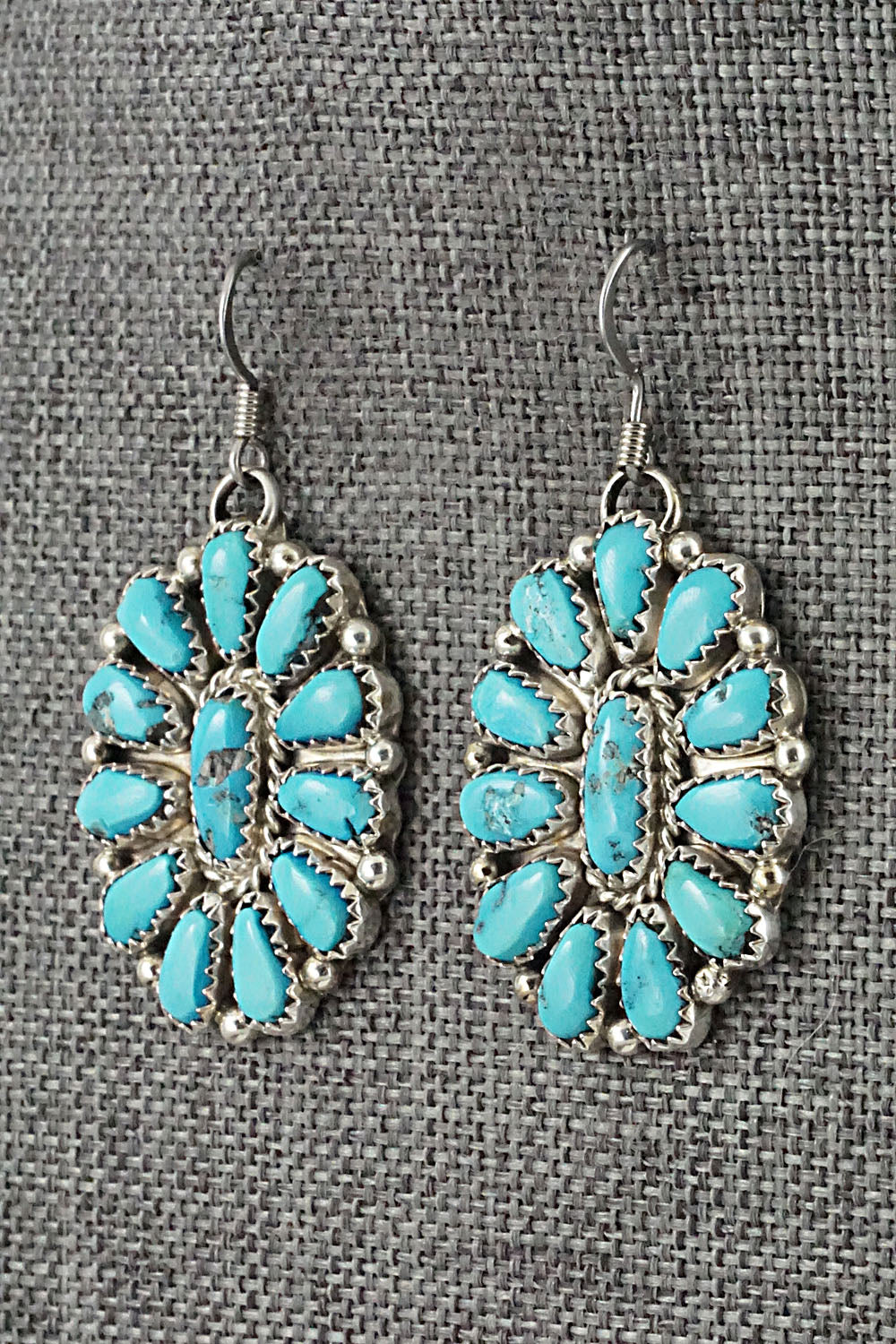 Turquoise & Sterling Silver Necklace and Earrings - Justina Wilson