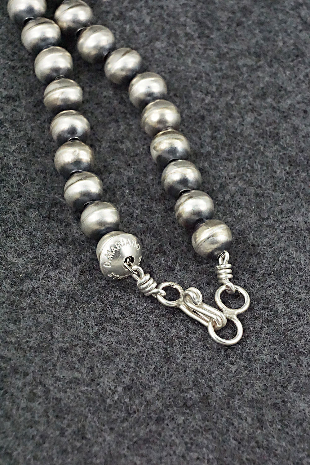 Dorinda Mariano Sterling Silver Navajo Pearl Necklace 30"