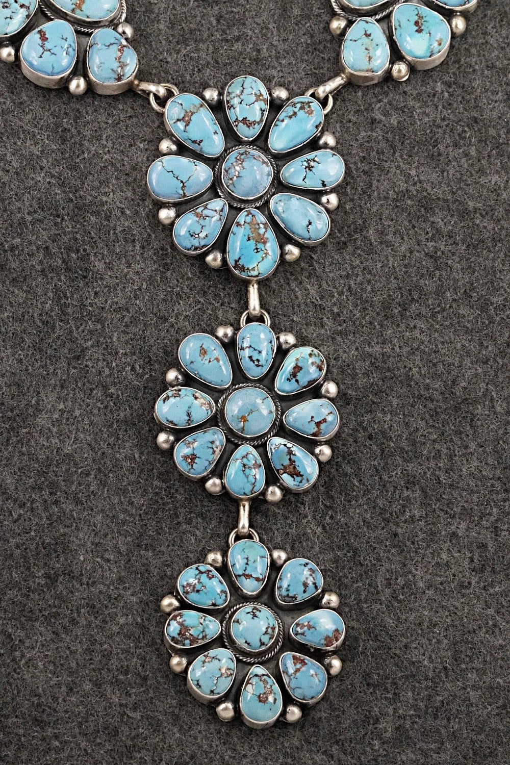 Turquoise & Sterling Silver Necklace and Earrings Set - Paul Livingston