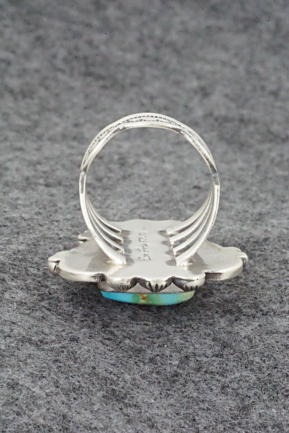 Turquoise & Sterling Silver Ring - Tom Lewis - Size 8.5