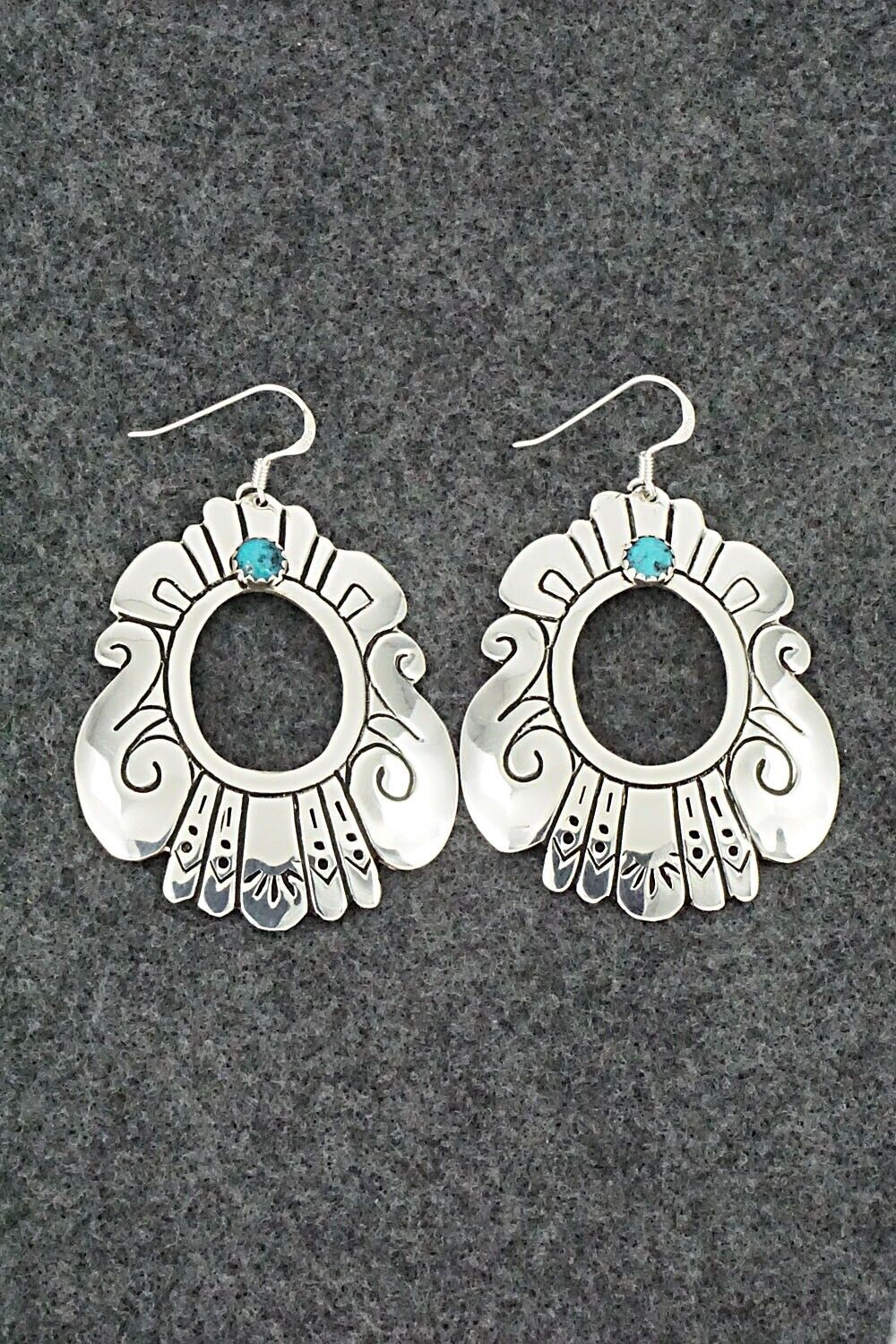 Turquoise & Sterling Silver Earrings - Rosita Singer