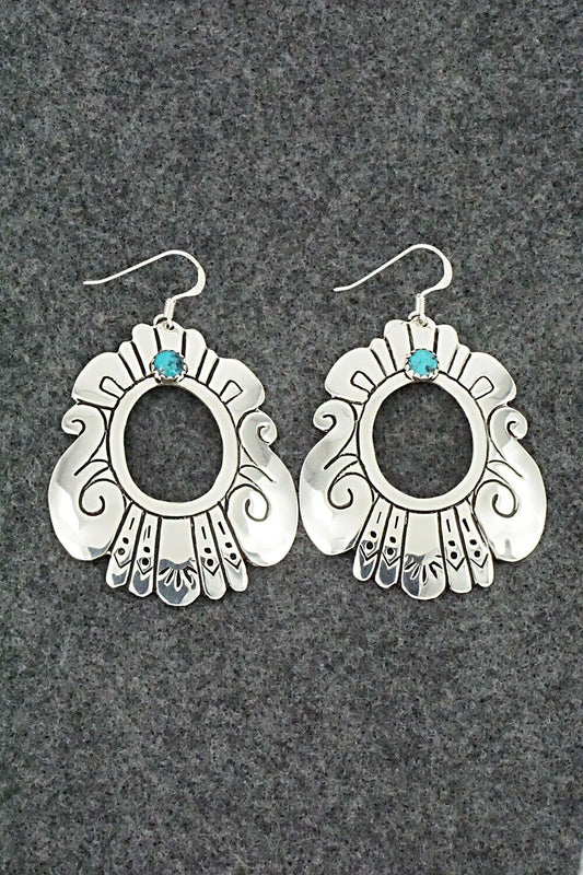 Turquoise & Sterling Silver Earrings - Rosita Singer