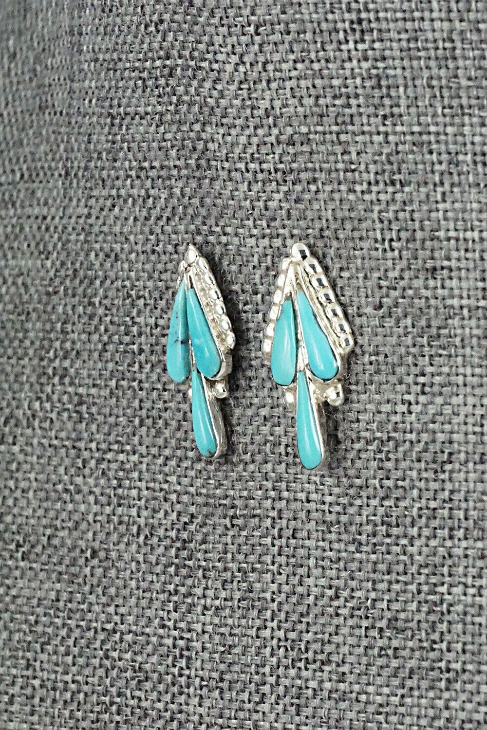 Turquoise & Sterling Silver Earrings - Vincent Hooee