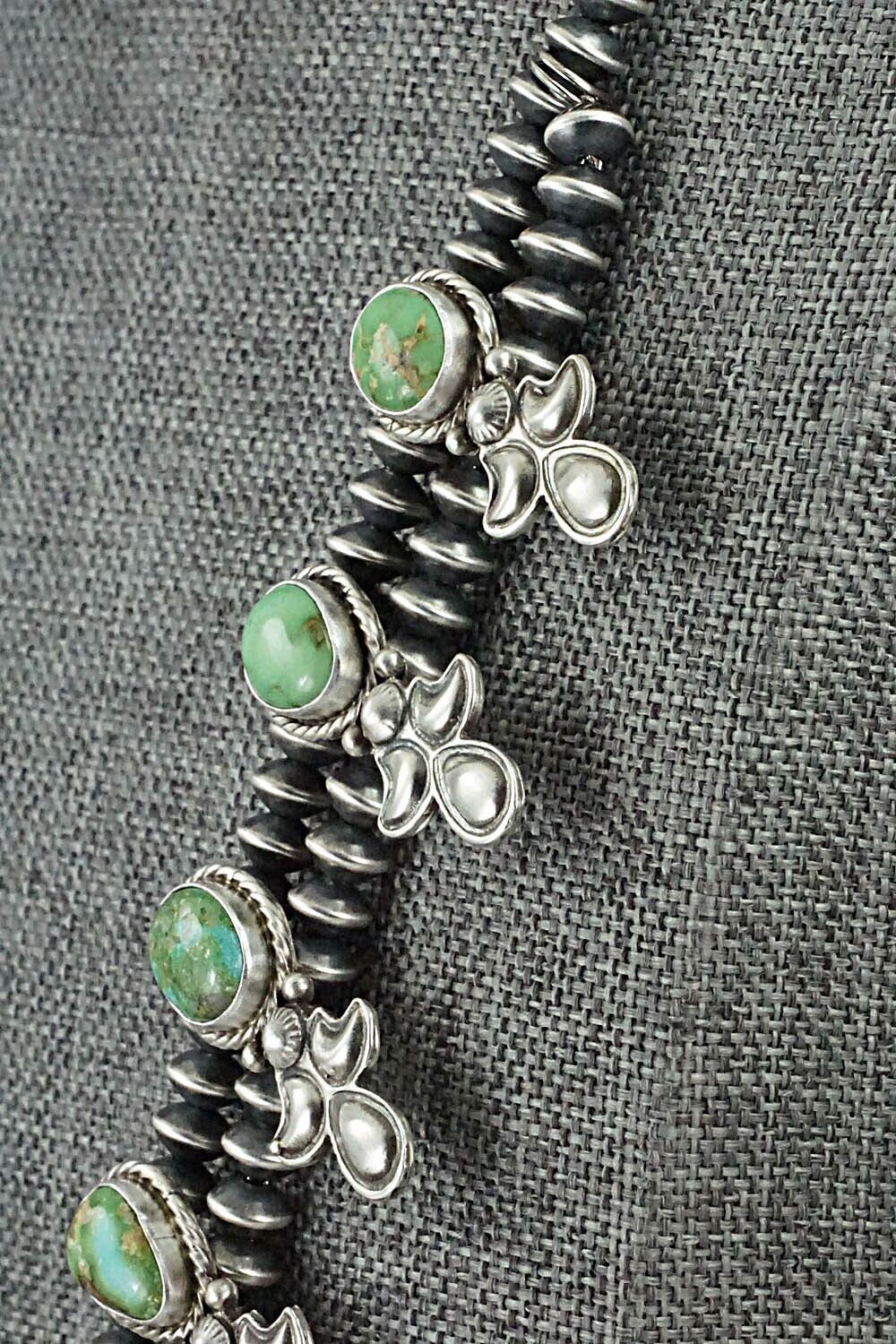 Turquoise & Sterling Silver Squash Blossom Set - Adrienne Gordon