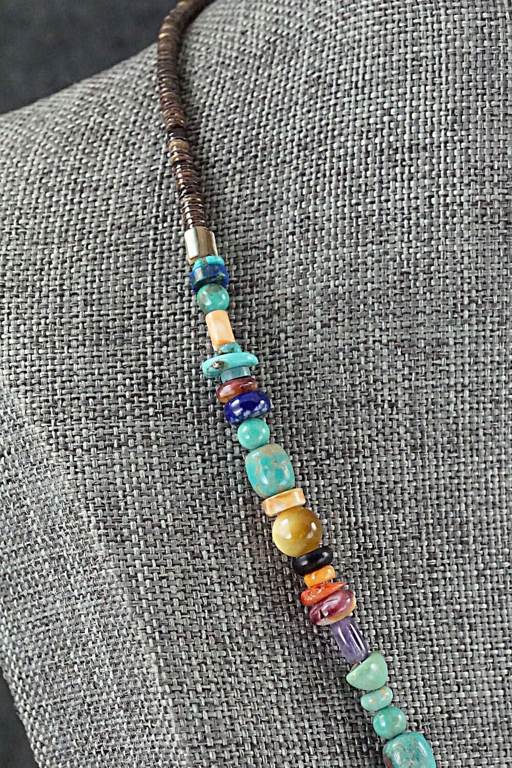 Multi Stone and Sterling Silver Necklace - Helen Tsosie