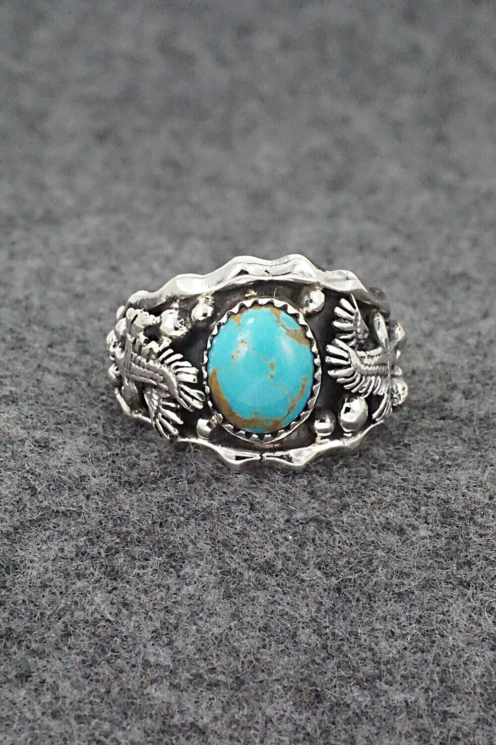 Turquoise & Sterling Silver Ring - Genevieve Francisco - Size 10