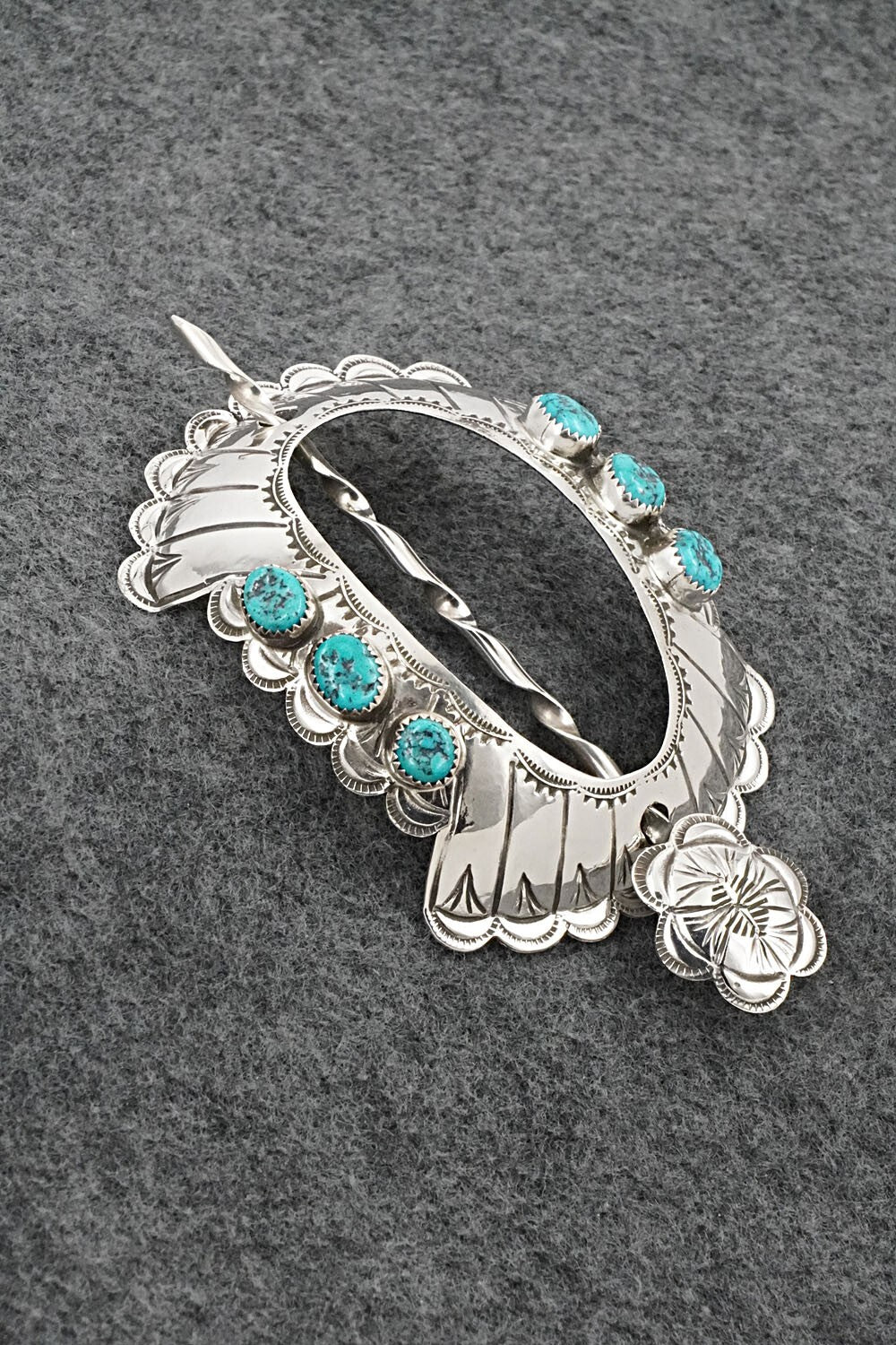 Turquoise & Sterling Silver Hair Pin - Jolene Begay