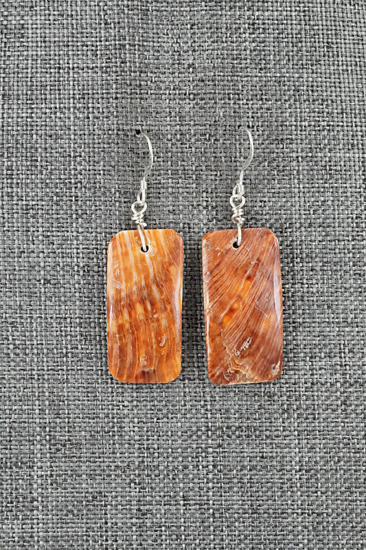 Spiny Oyster & Sterling Silver Earrings - Louise Joe