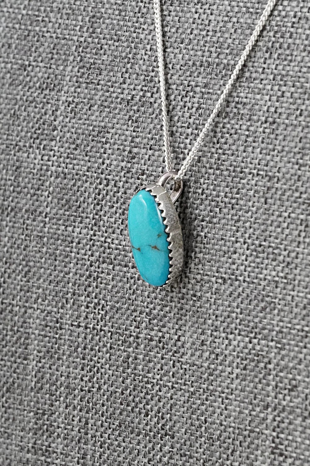 Turquoise & Sterling Silver Necklace and Earrings Set - Murray Hannaweeka