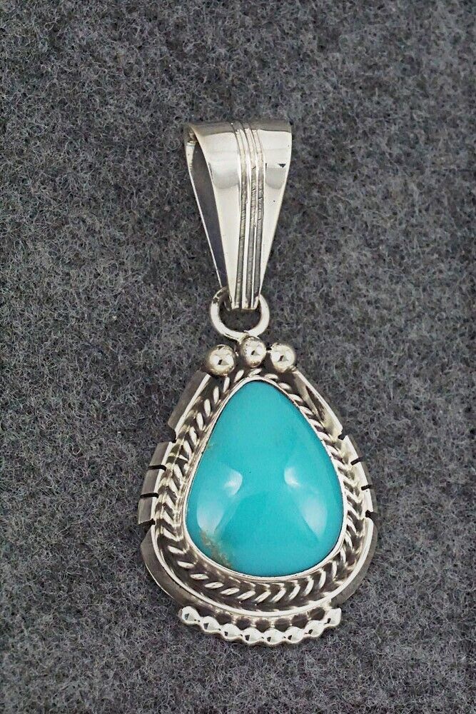 Turquoise & Sterling Silver Pendant - Samuel Yellowhair