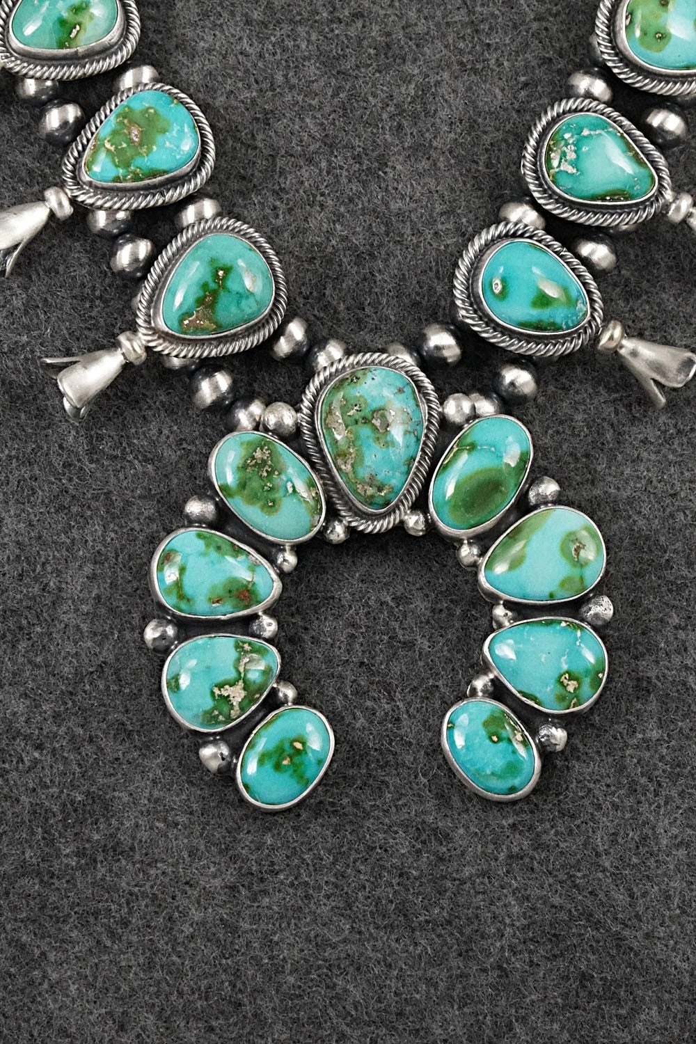 Turquoise & Sterling Silver Squash Blossom Set - Darrin Livingston
