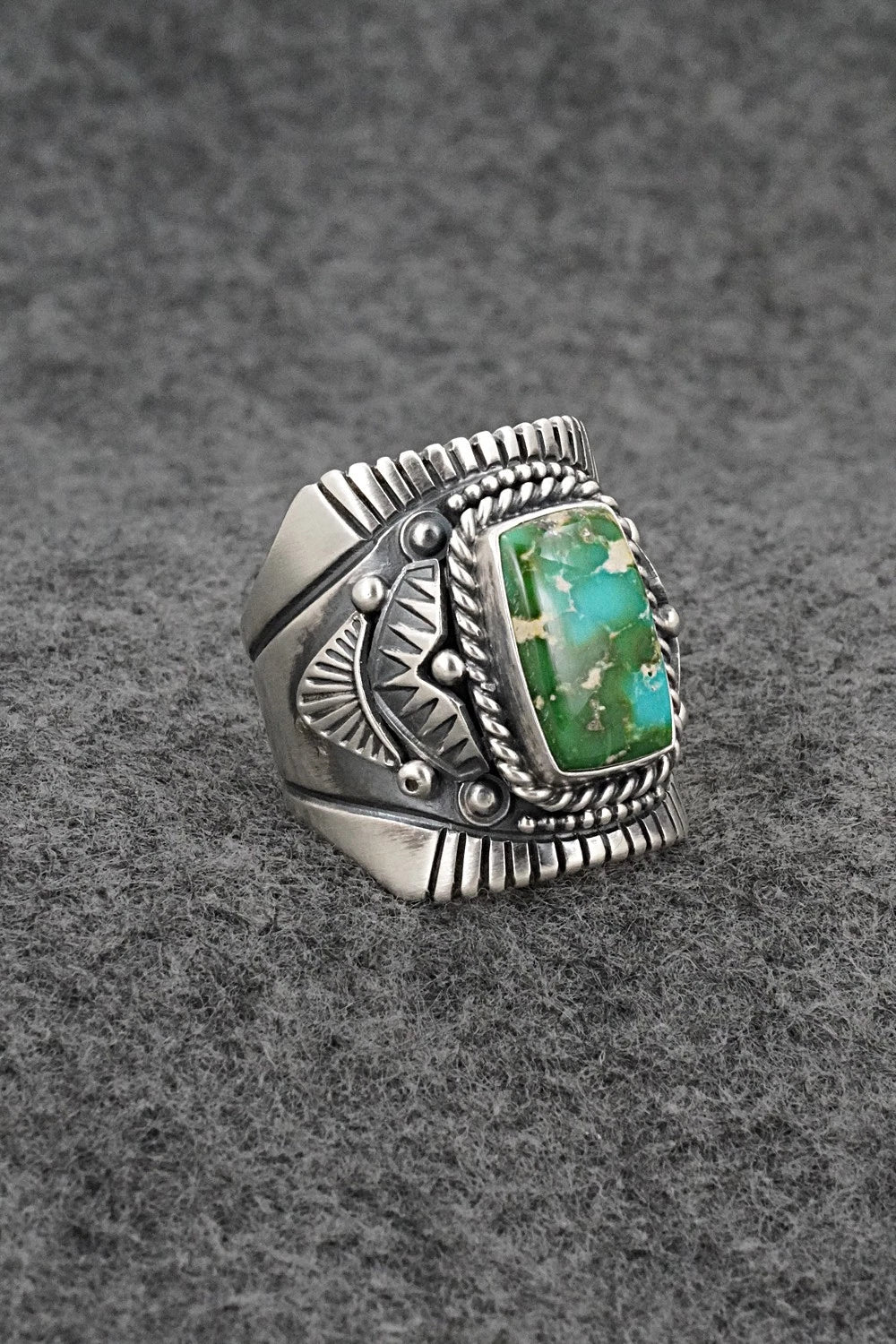 Turquoise & Sterling Silver Ring - Derrick Gordon - Size 11