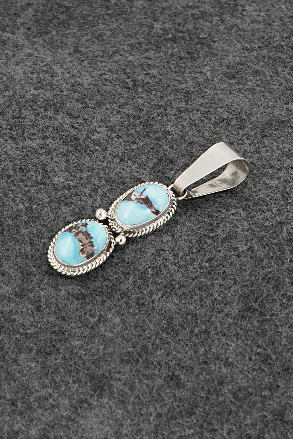 Turquoise & Sterling Silver Pendant - Eugene Gruber