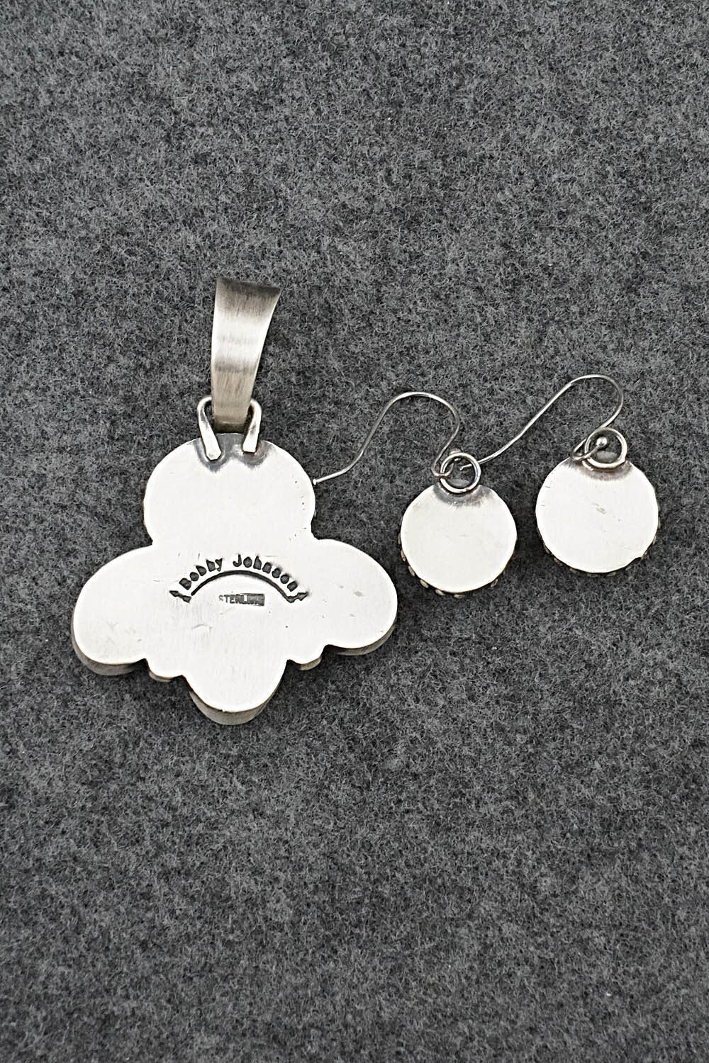 Turquoise & Sterling Silver Pendant and Earrings Set - Bobby Johnson