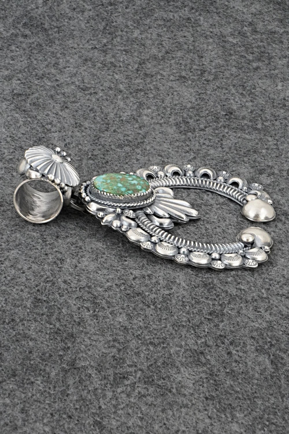 Turquoise & Sterling Silver Naja Pendant - Delbert Gordon