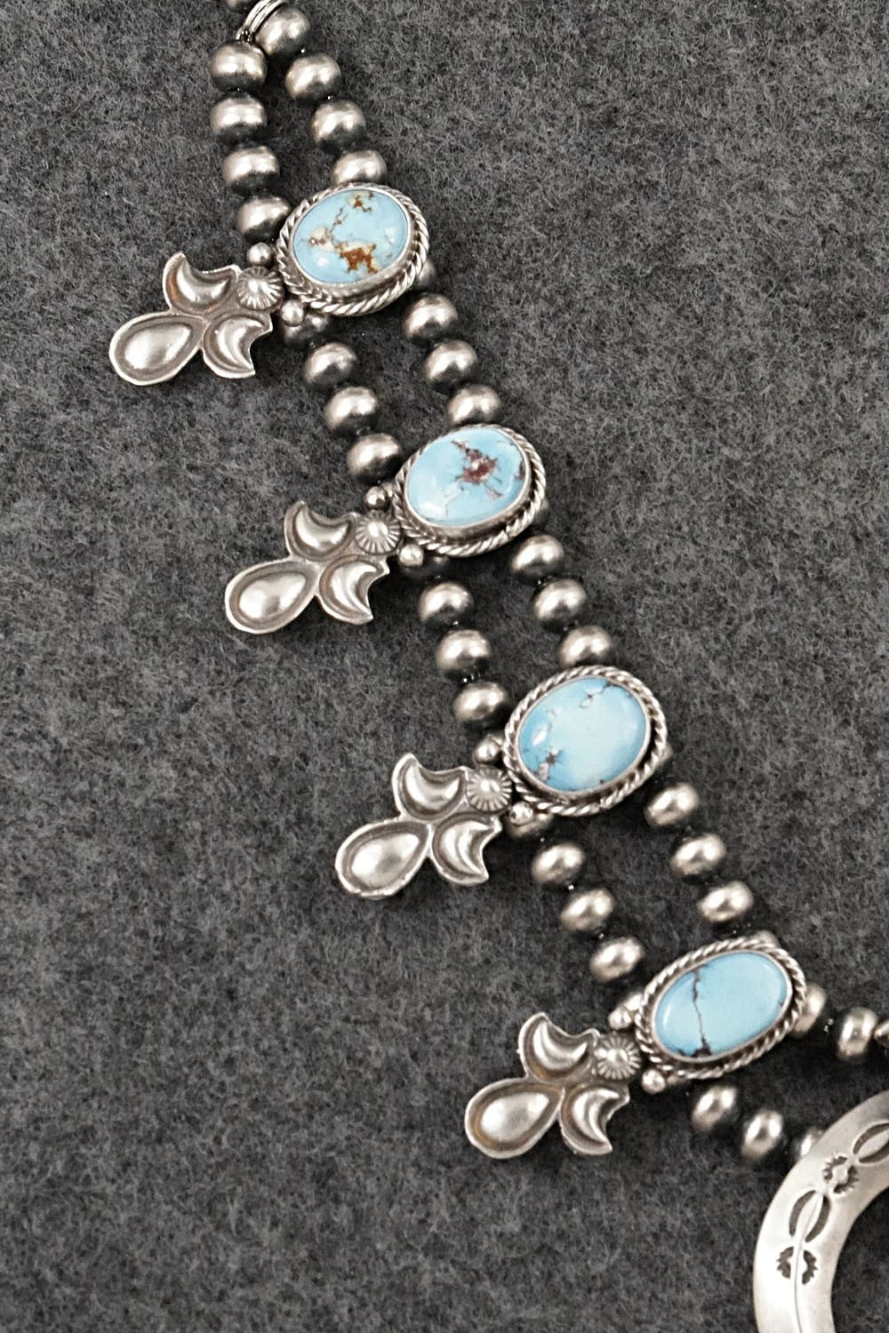 Turquoise & Sterling Silver Squash Blossom Set - Adrienne Gordon