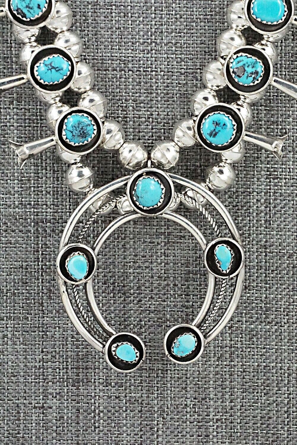 Turquoise & Sterling Silver Squash Blossom Set - Phil Garcia