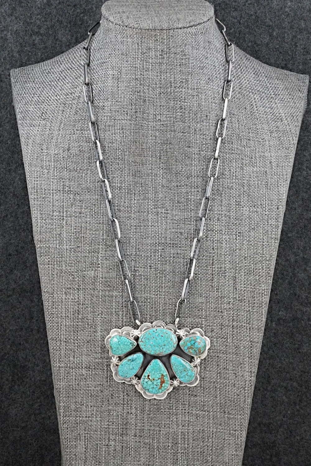 Turquoise & Sterling Silver Necklace - Darrin Livingston