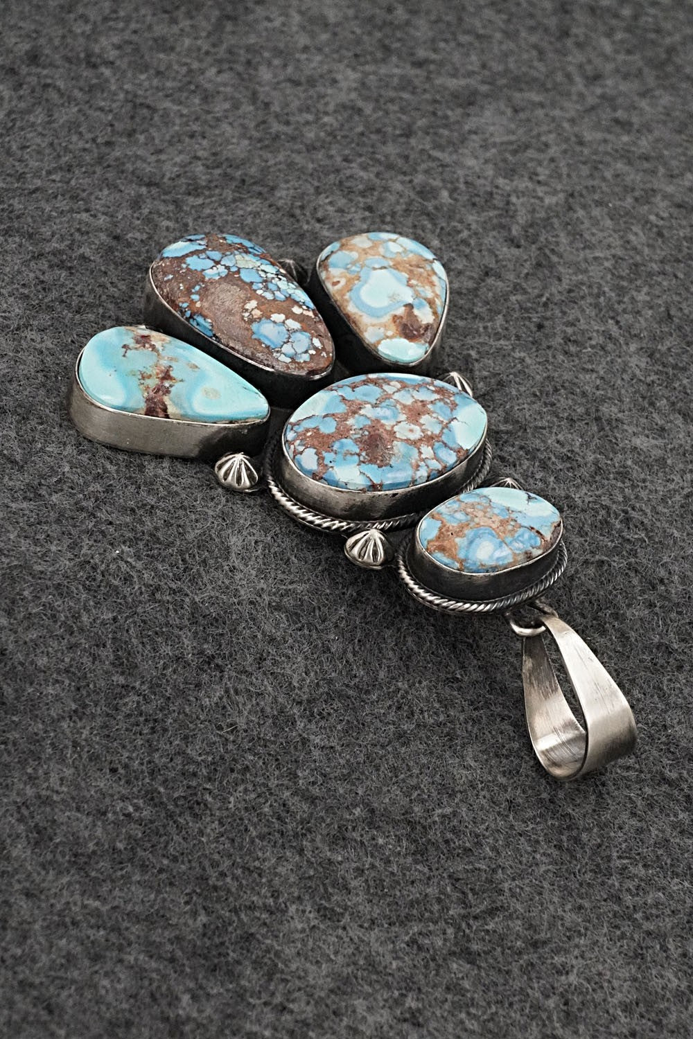 Turquoise & Sterling Silver Pendant and Earrings Set - Darrin Livingston