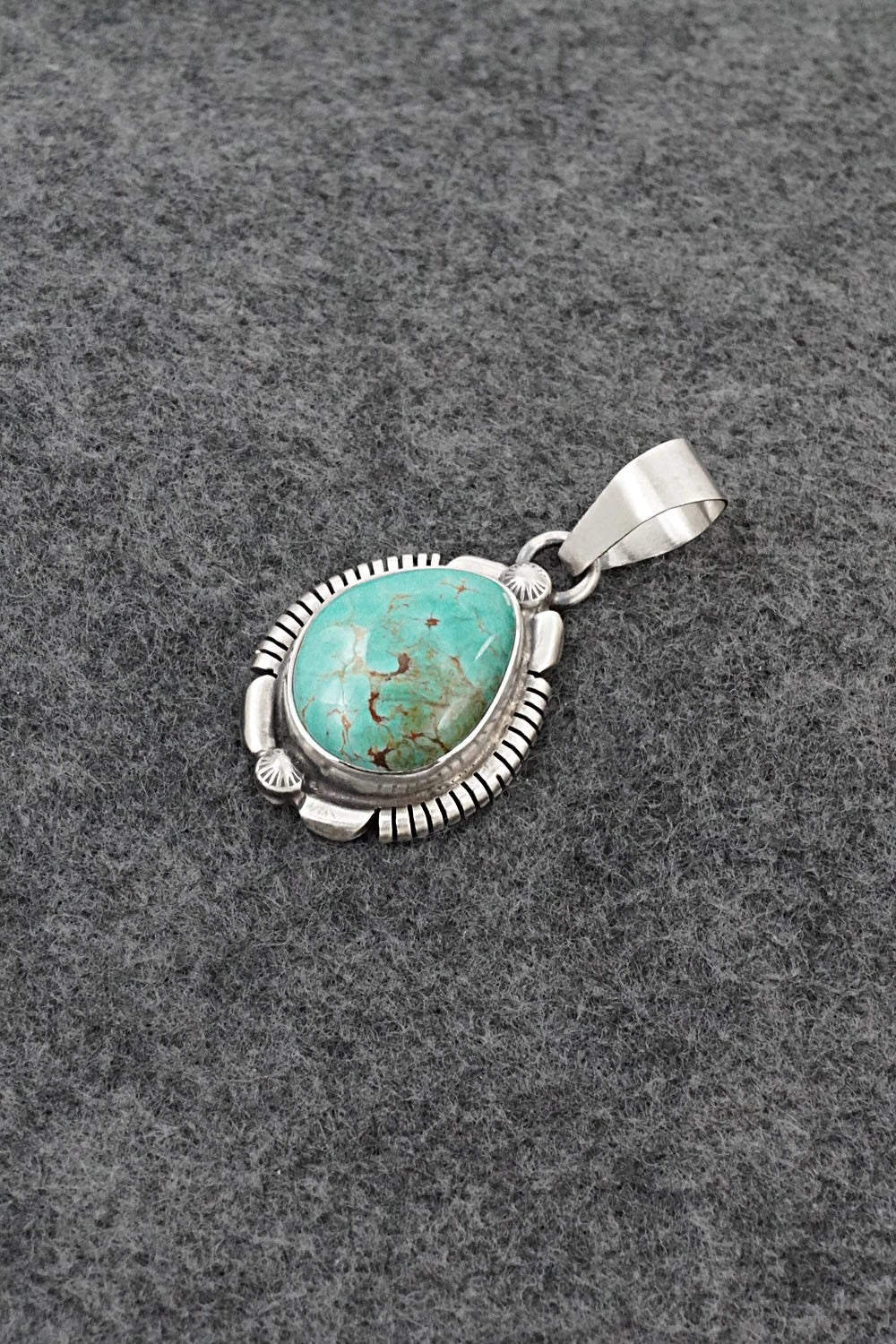 Turquoise & Sterling Silver Pendant - Thomas Franscisco