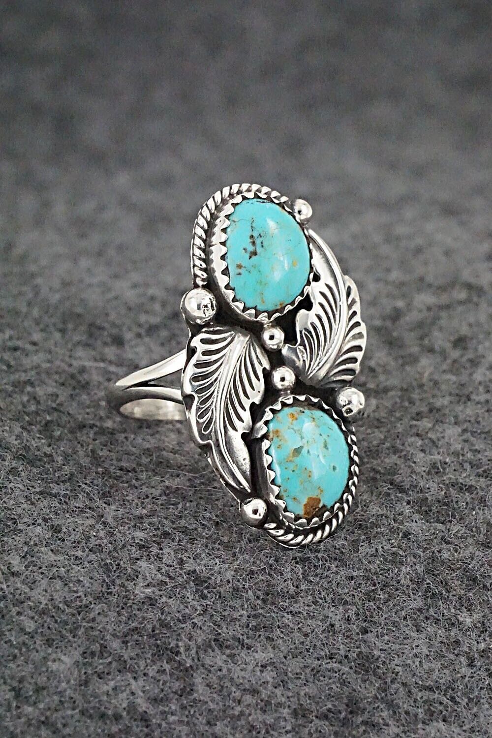 Turquoise & Sterling Silver Ring - Jerryson Henio - Size 5.75