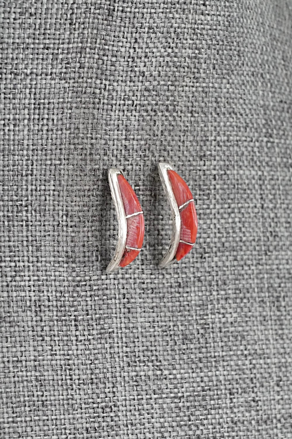 Coral & Sterling Silver Earrings - Kent Lonjose
