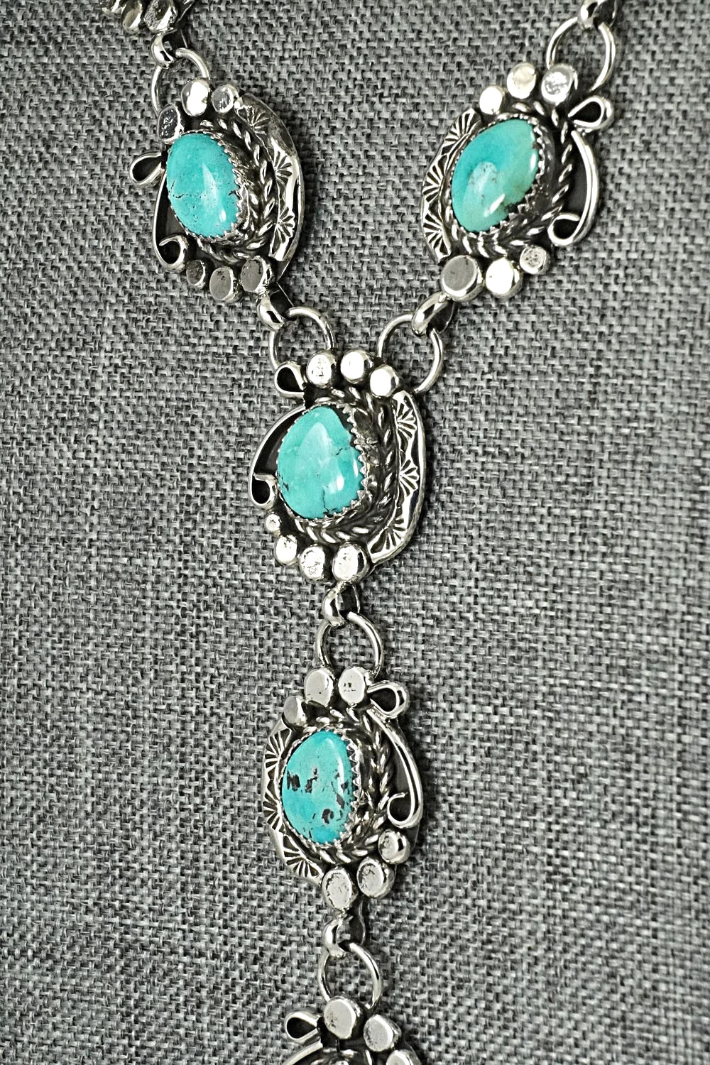 Turquoise & Sterling Silver Necklace and Earrings Set - Phil Nez