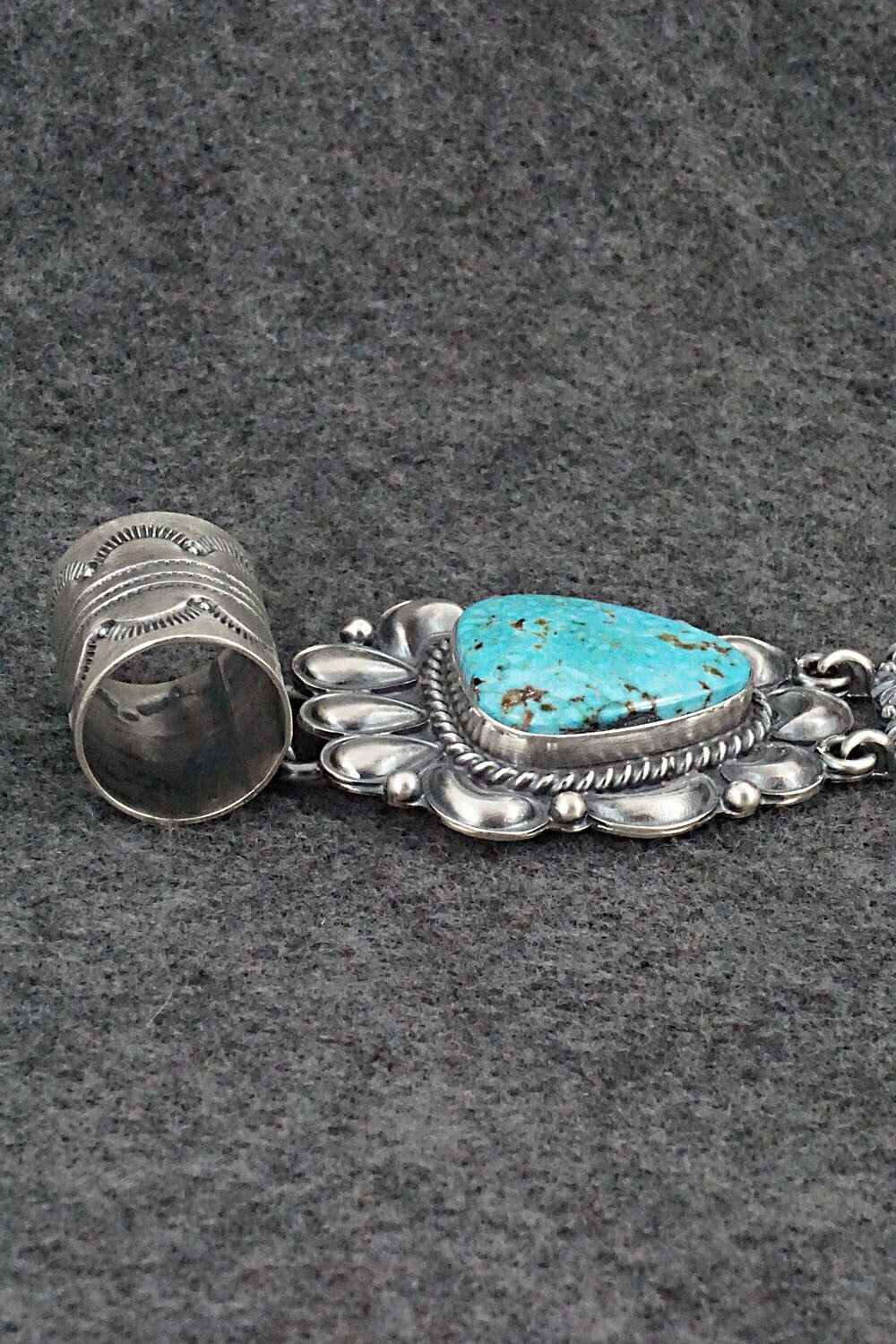 Turquoise & Sterling Silver Pendant - Raymond Delgarito