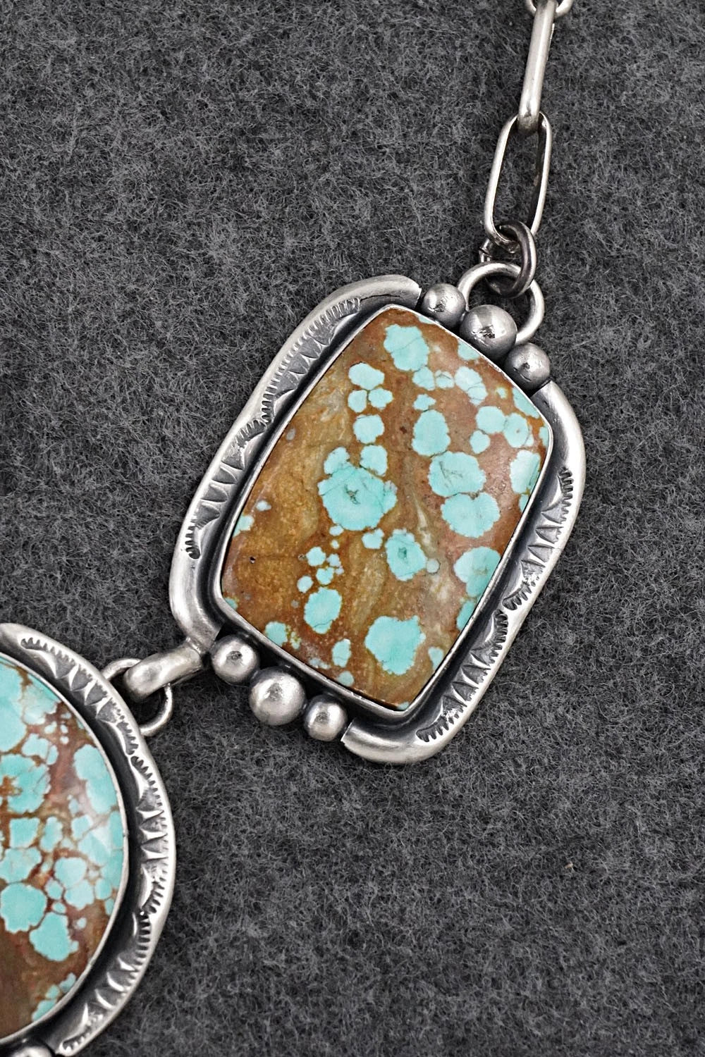 Turquoise & Sterling Silver Necklace and Earrings Set - Paul Livingston