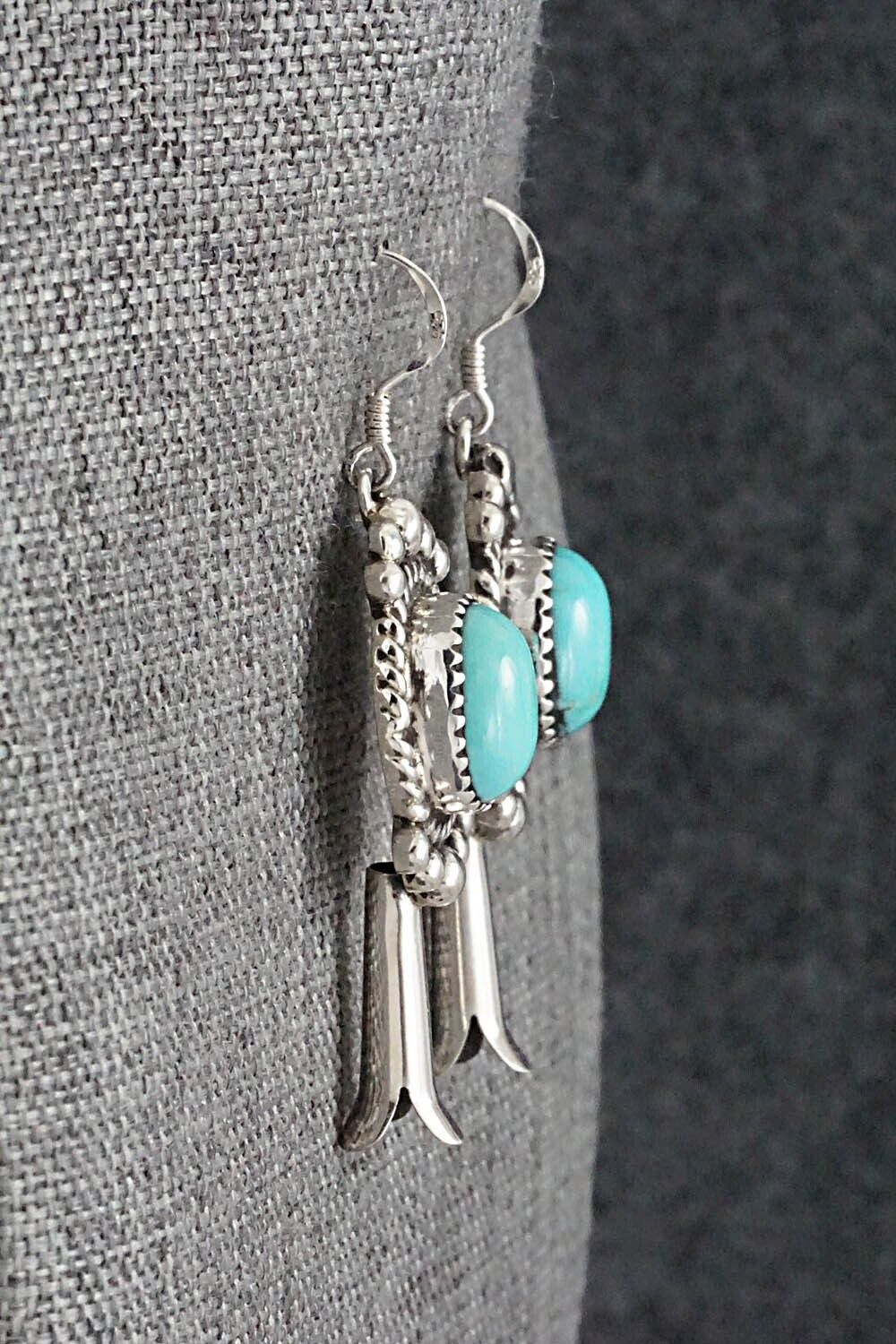 Turquoise & Sterling Silver Earrings - Vernon Johnson
