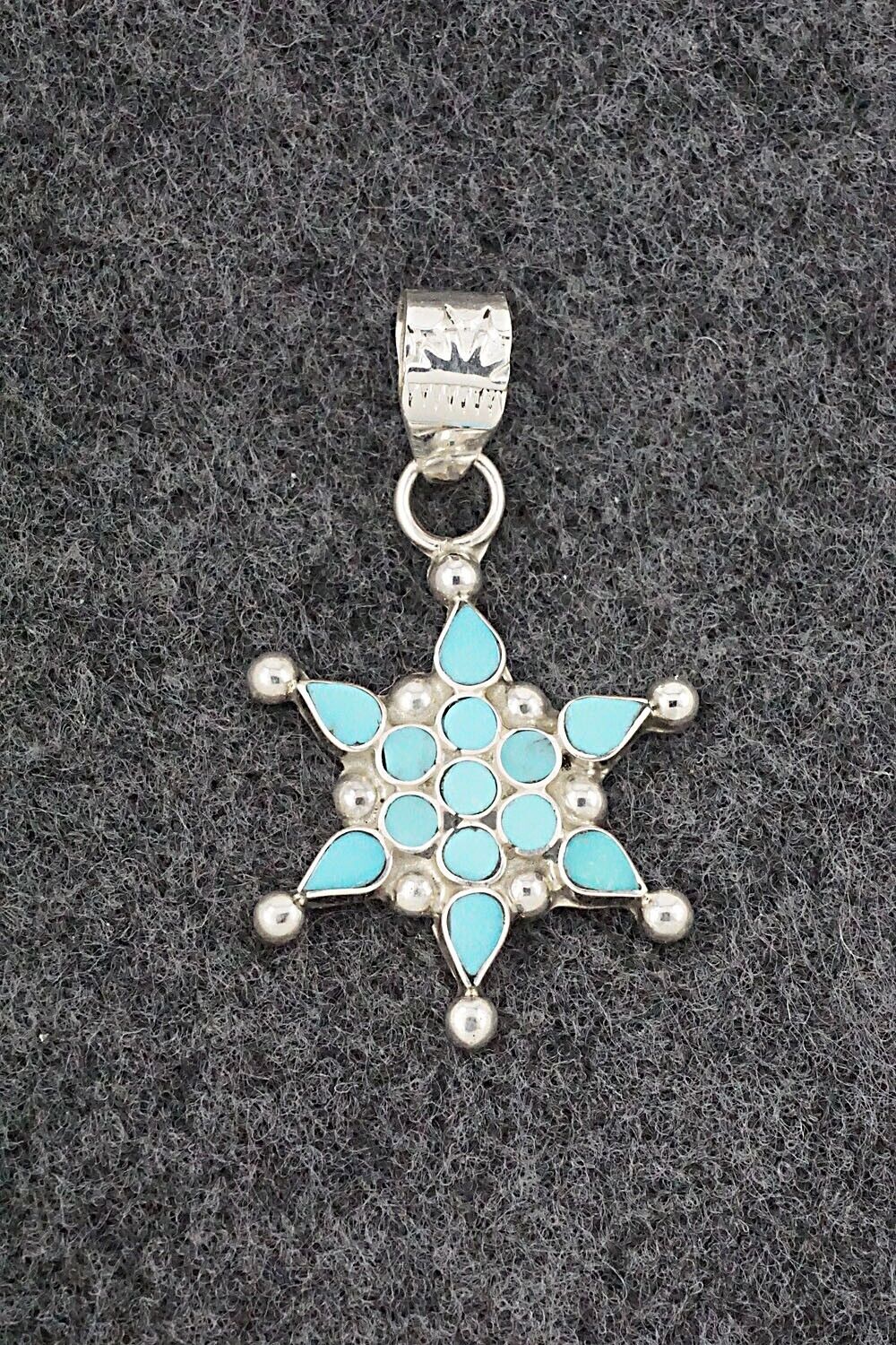 Turquoise & Sterling Silver Pendant - Michelle Peina
