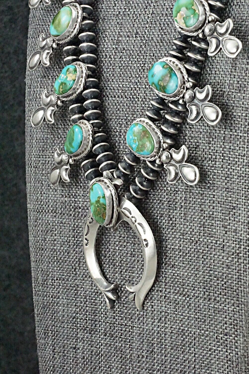 Turquoise & Sterling Silver Squash Blossom Set - Adrienne Gordon