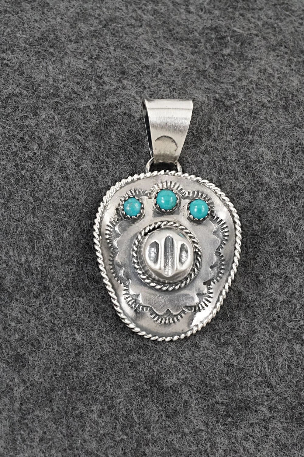 Turquoise & Sterling Silver Pendant - Bobby Platero