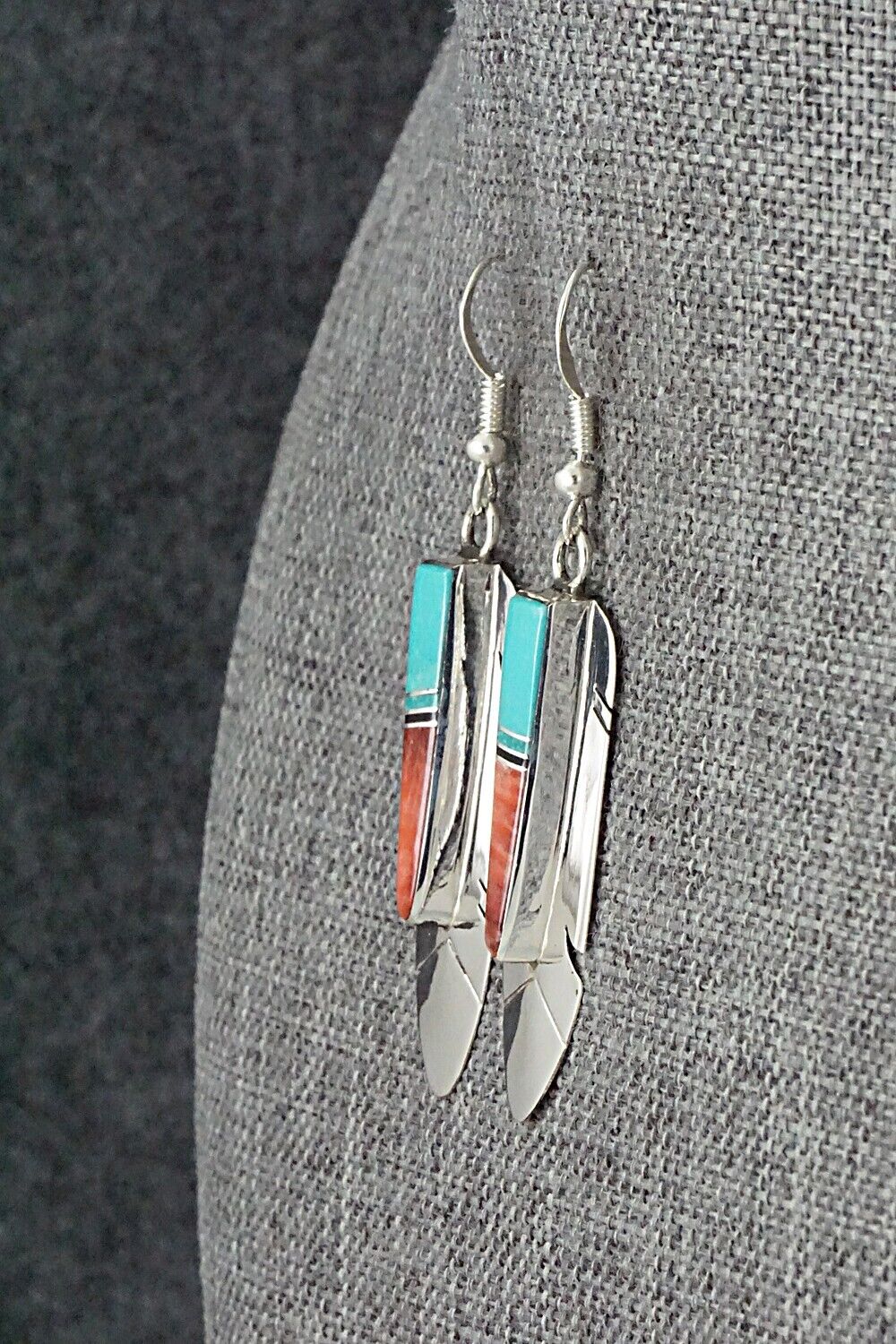 Multi-Stone & Sterling Silver Inlay Earrings - Marilyn Yazzie