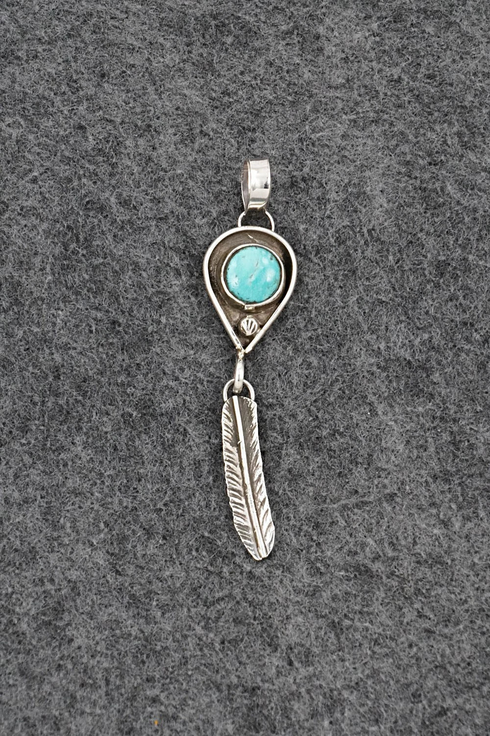 Turquoise & Sterling Silver Pendant - Priscilla Reeder