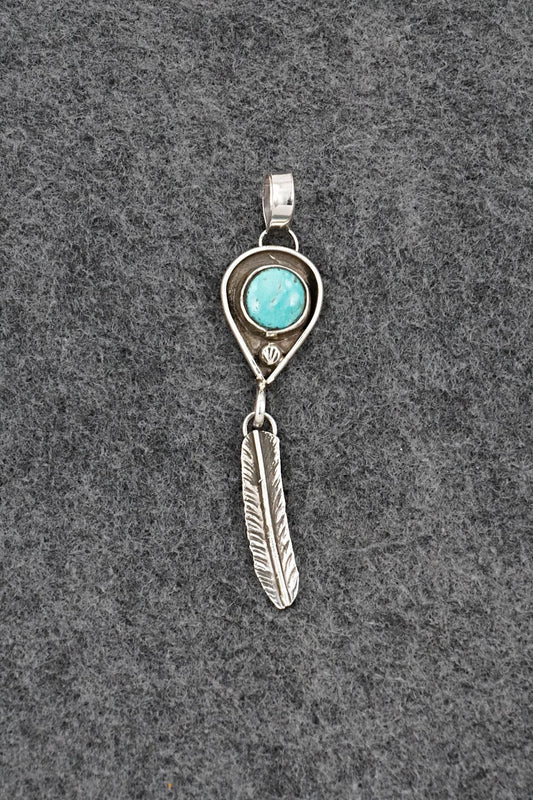 Turquoise & Sterling Silver Pendant - Priscilla Reeder