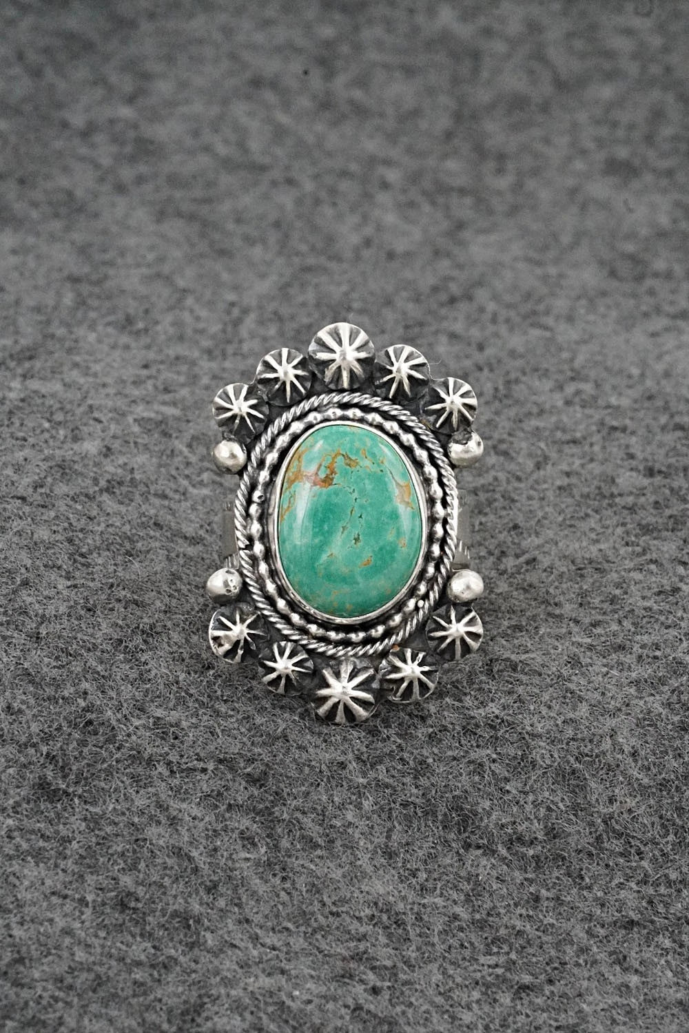 Turquoise & Sterling Silver Ring - Cordell Platero - Size Adjustable