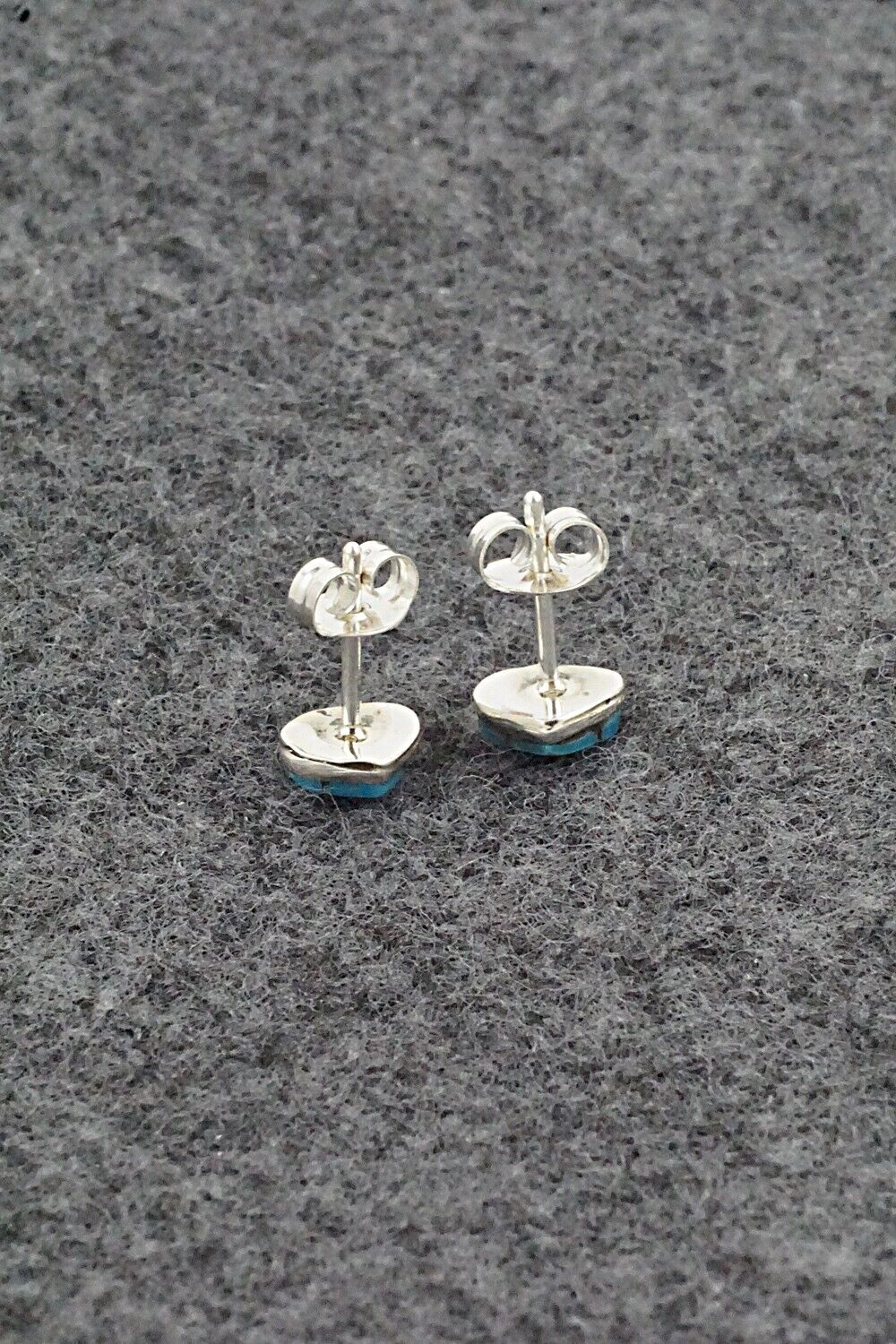 Turquoise & Sterling Silver Inlay Earrings - Linda Chavez