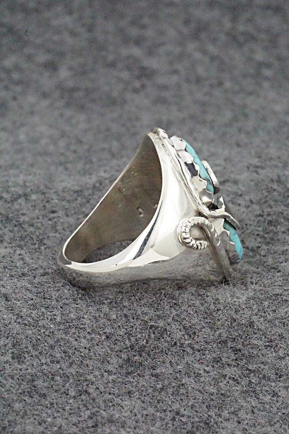 Turquoise & Sterling Silver Ring - Joy Calavaza - Size 12