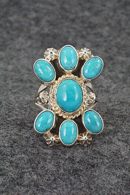 Turquoise & Sterling Silver Ring - Roberta Begay - Size 6.75