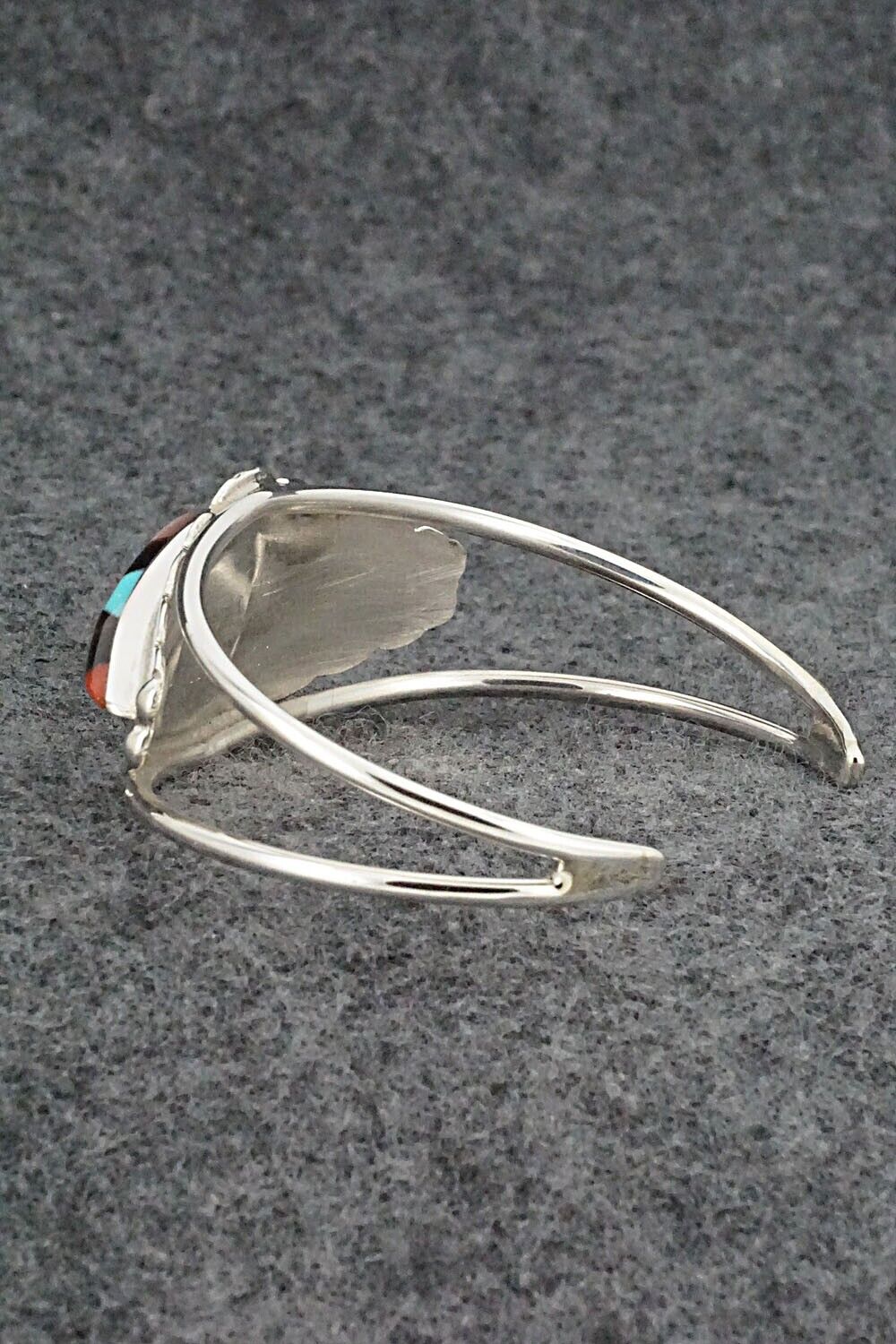 Multi Stone & Sterling Silver Inlay Bracelet - Ernie Ohmsatte