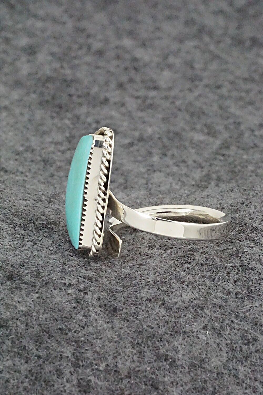 Turquoise & Sterling Silver Ring - Sheena Jack - Size 7 (Adj.)