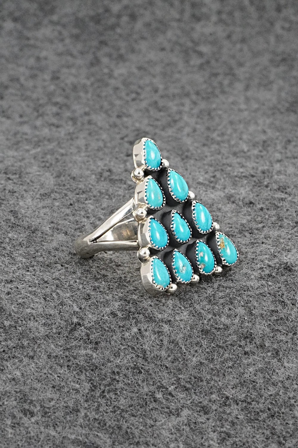 Turquoise & Sterling Silver Ring - Loretta Delgarito - Size 9