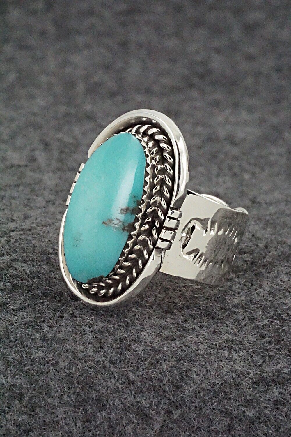 Turquoise & Sterling Silver Ring - Sheena Jack - Size 7.25