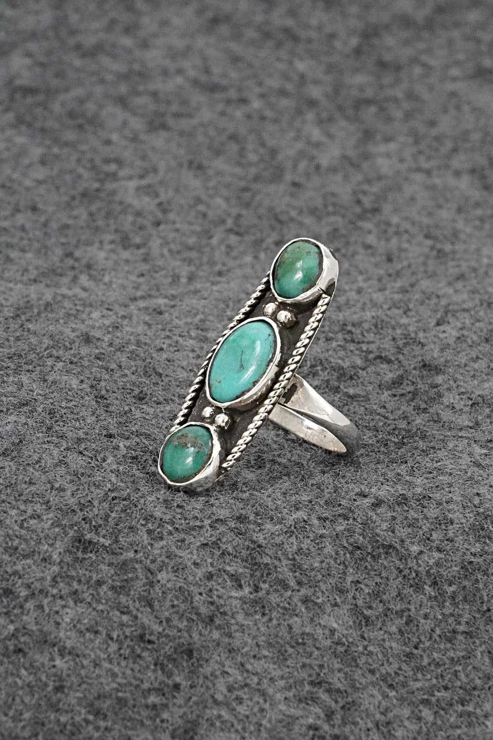 Turquoise & Sterling Silver Ring - Priscilla Reeder - Size 7.5