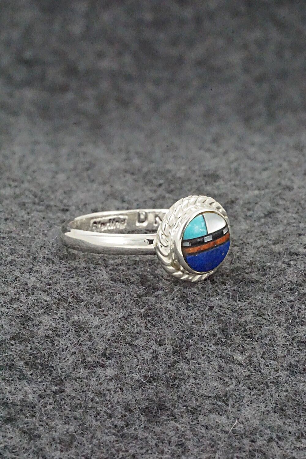 Multi-Stone & Sterling Silver Ring - Delbert Kallestewa Jr. - Size 9.5